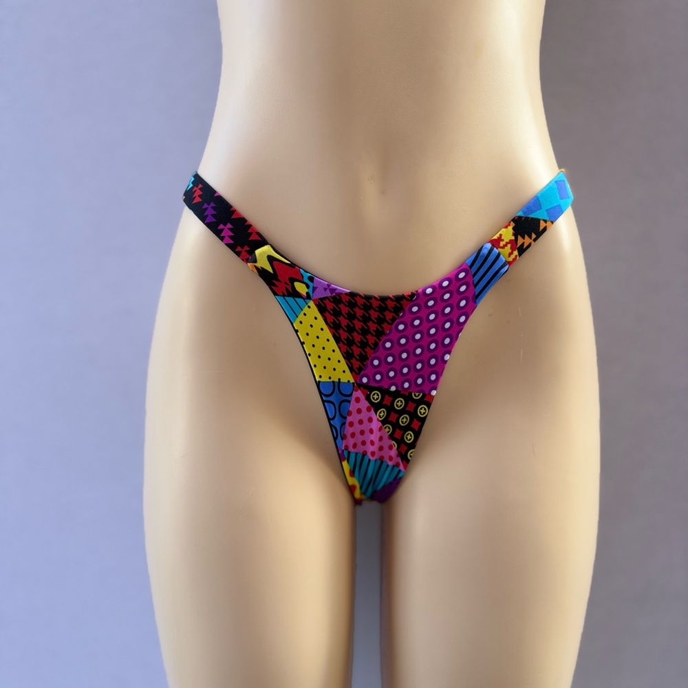 Colorful Patchwork Bikini Bottom - Picture 4 of 9